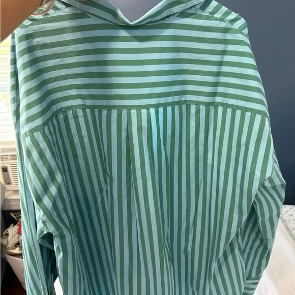 Madewell Green Striped Button-Down Shirt - Picture 3 of 3